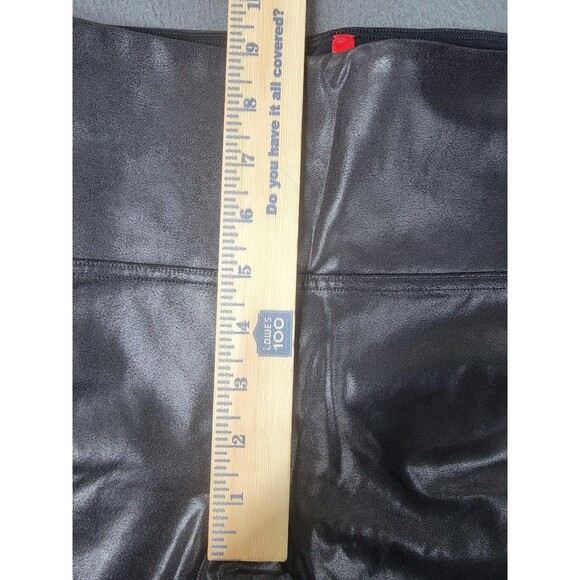 Spanx Leggings Womens Medium Black Faux Leather High Waisted Shaping Pull On - Picture 7 of 12